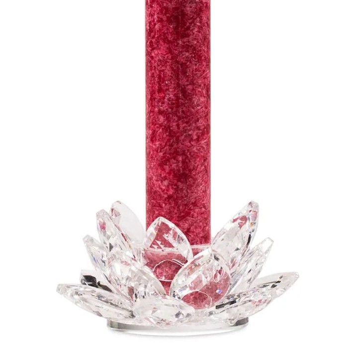 Elegancki świecznik KRYSZTAŁOWY KWIAT LOTOSU 8cm