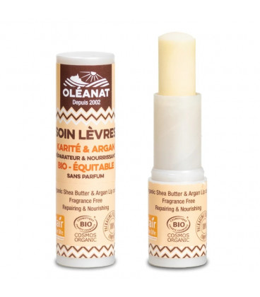 Oleanat shea butter & argan organic lip balm 4.5 g