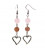 Earrings rose quartz/strawberry quartz with heart 8mm