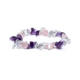 Bransoletka 3 kamienie Złoty Trójkąt, elastyczna 0.7cm