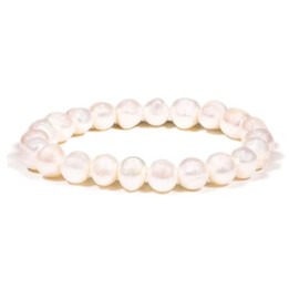 Bracelet white potato pearls ±0.8cm