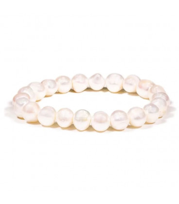Bracelet white potato pearls ±0.8cm