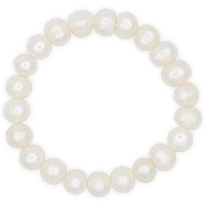 Bracelet white potato pearls ±0.8cm