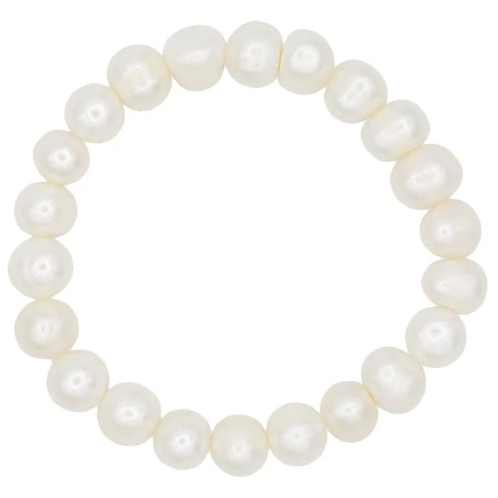 Bracelet white potato pearls ±0.8cm