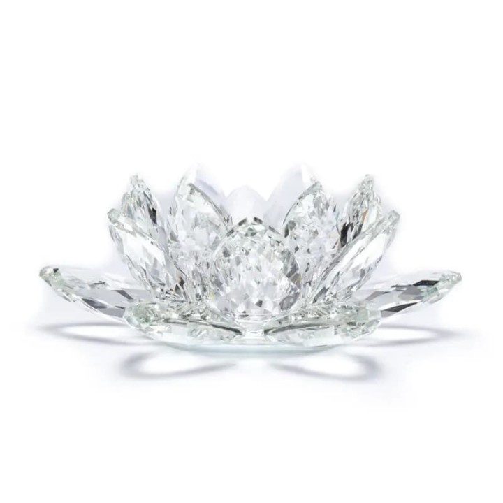 Elegancki świecznik KRYSZTAŁOWY KWIAT LOTOSU20cm DUŻY 1.3 kg