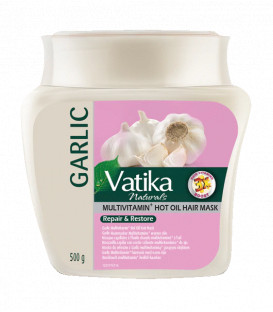 Maska do włosów Czosnek - włosy słabe i zniszczone, Vatika Garlic Hair Mask 500g Dabur