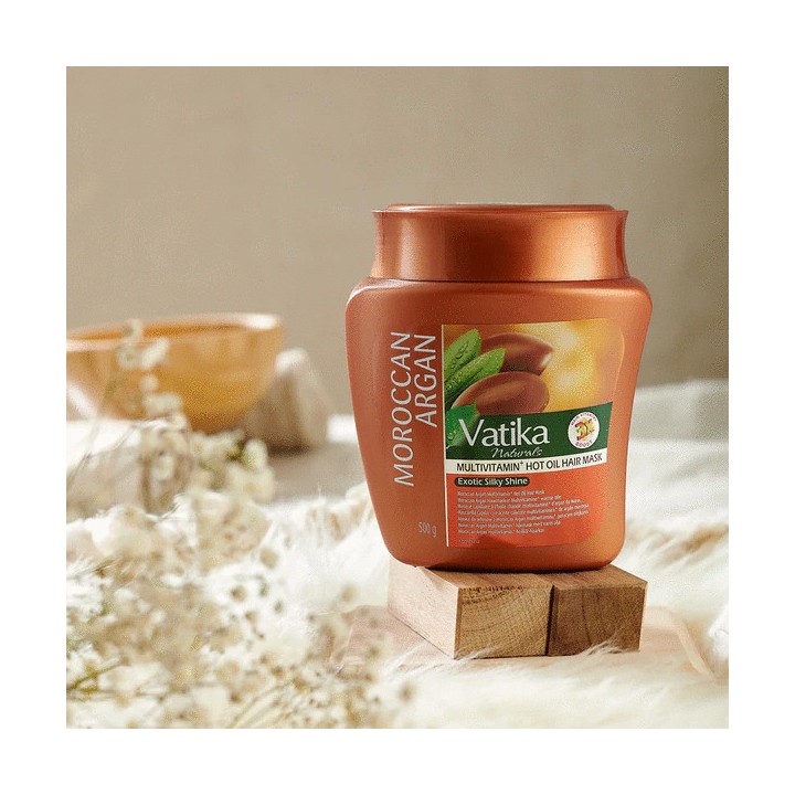 Maska do włosów ARGAN - włosy suche i trudne w układaniu, 500g. Vatika Naturals Dabur