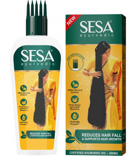 Olejek do włosów Sesa Ayurvedic Hair Oil 200ml receptura na wypadające włosy z nowym wygodnym aplikatorem
