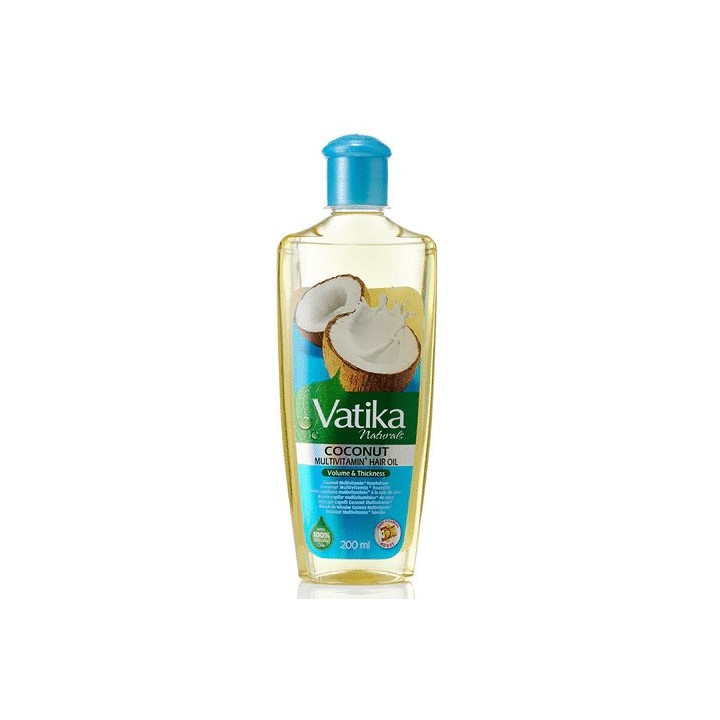 Olejek KOKOSOWY do włosów z RYCYNĄ i HENNĄ 200ml Vatika Dabur Grube i Gęste Włosy