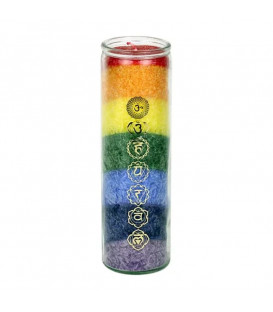 Chakra Candle Świeca czakralna 7 kolorów czakr z olejkami eterycznymi - 21x6.5 cm, Yogi &Y ogini