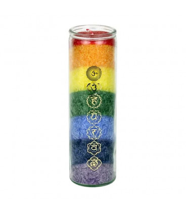 Chakra Candle Świeca czakralna 7 kolorów czakr z olejkami eterycznymi - 21x6.5 cm, Yogi &Y ogini
