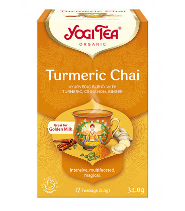 Herbata Ajurwedyjska KURKUMA CHAI Herbata BIO 17 torebek Yogi Tea