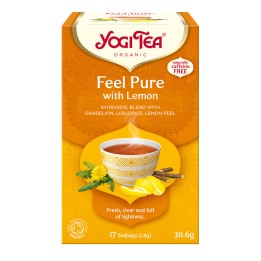 Herbata FEEL PURE WITH LEMON Detox z cytryną BIO 17 torebek Yogi Tea