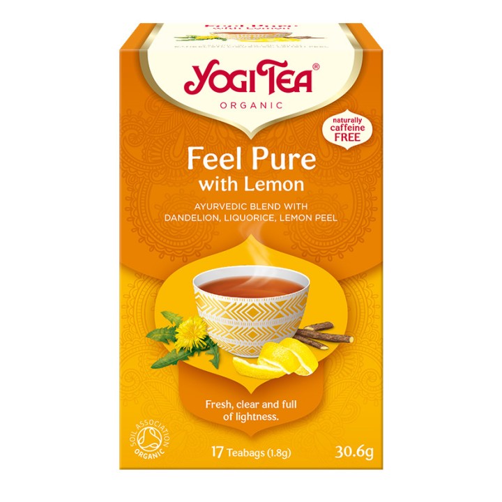 Herbata FEEL PURE WITH LEMON Detox z cytryną BIO 17 torebek Yogi Tea