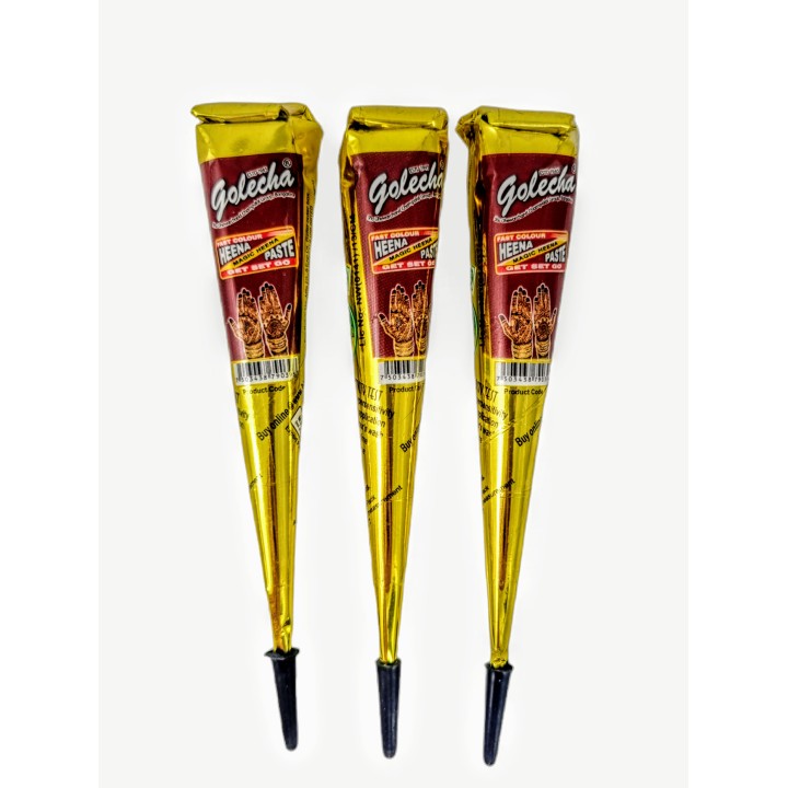 Henna Indyjska w Rożku gotowa do aplikacji na ciało MEHANDI kolor Kasztanowy Brąz (MAROON) 25g Golecha