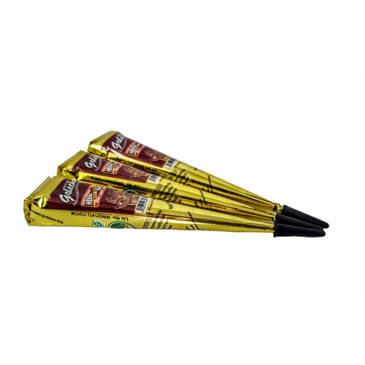 Henna Indyjska w Rożku gotowa do aplikacji na ciało MEHANDI kolor Kasztanowy Brąz (MAROON) 25g Golecha