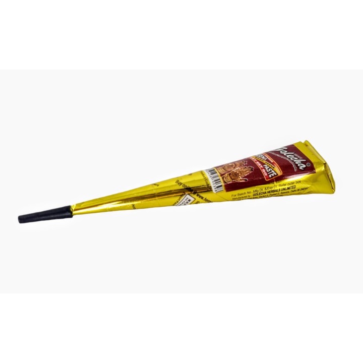 Henna Indyjska w Rożku gotowa do aplikacji na ciało MEHANDI kolor Kasztanowy Brąz (MAROON) 25g Golecha