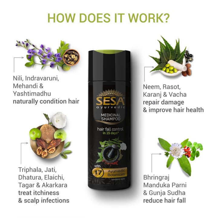Szampon Ajurwedyjski Na Mocne Cebulki (Strong Roots Ayurvedic Shampoo) 200ml SESA