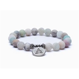 Mala/bracelet amazon stone elastic with Buddha 0.8 cm