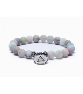 Mala/bracelet amazon stone elastic with Buddha 0.8 cm