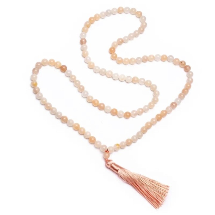 Mala pink aventurine with tassel 0.8cm