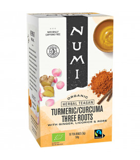 Herbata BIO Trzy korzenie Kurkuma & Imbir & Lukrecja 12 torebek Numi Organic Tea