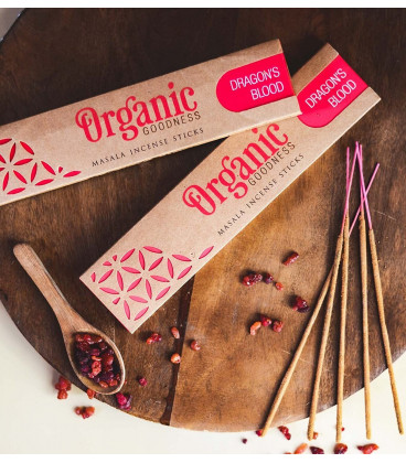 15 g. Organic Goodness Masala Incense Sticks (Set of 12) INOR15 Dragon's Blood