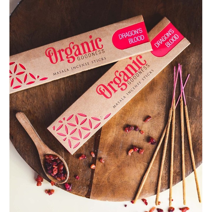 15 g. Organic Goodness Masala Incense Sticks (Set of 12) INOR15 Dragon's Blood