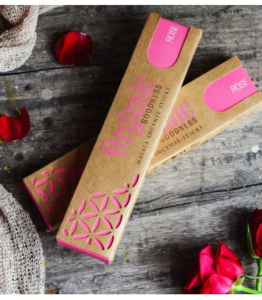 Kadzidła Masala w patyczkach - zapach ROSE, 15 g. Organic Goodness