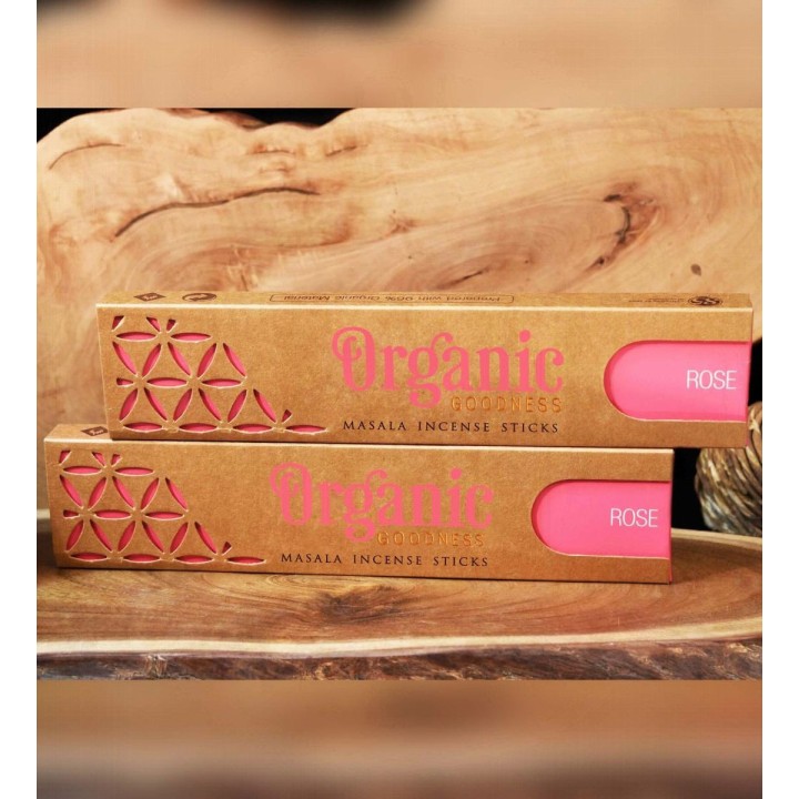 Kadzidła Masala w patyczkach - zapach ROSE, 15 g. Organic Goodness