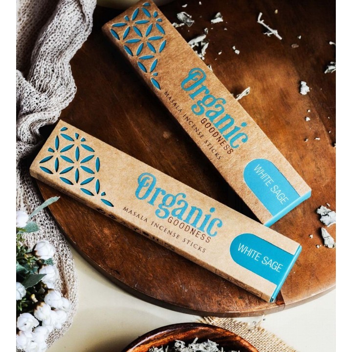 15 g. Organic Goodness Masala Incense Sticks (Set of 12) INOR15 White Sage