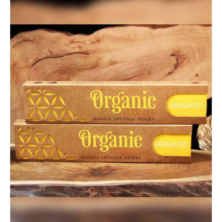Kadzidła Masala w patyczkach - zapach SANDALWOOD, 15 g. Organic Goodness