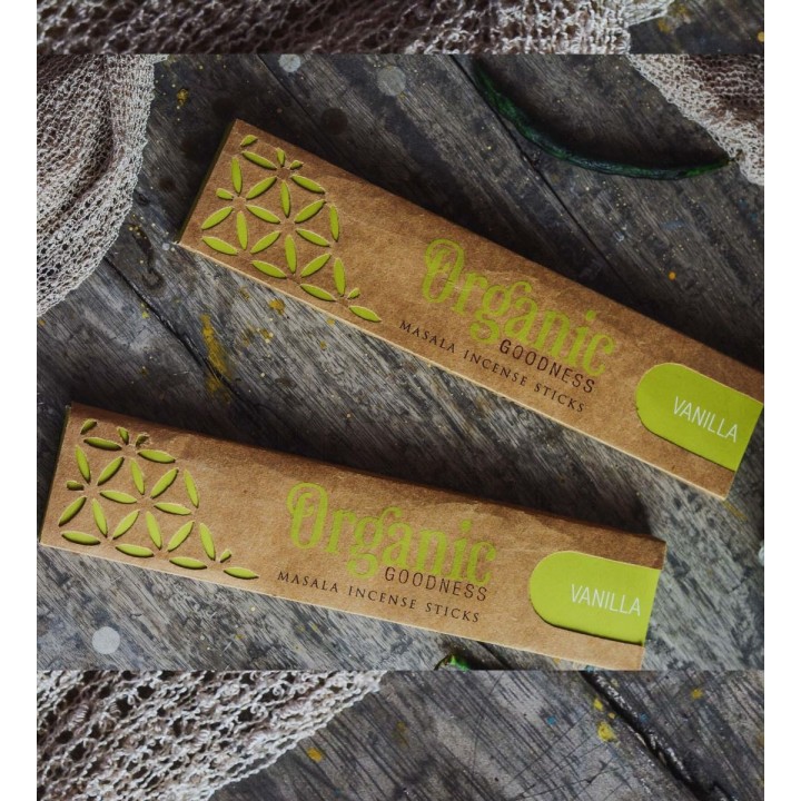 Kadzidła Masala w patyczkach - zapach WANILIA, 15 g. Organic Goodness