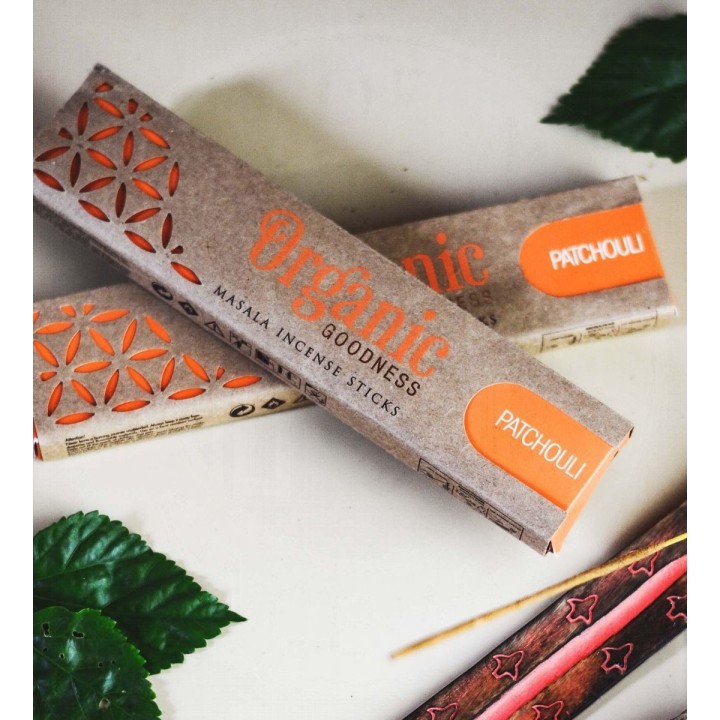 Kadzidła Masala w patyczkach - zapach PATCHOULI, 15 g. Organic Goodness