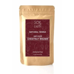 Ekskluzywna Henna do włosów Indyjska ORZECHOWY BRĄZ (Chestnut Brown) 100g Soil&Earth