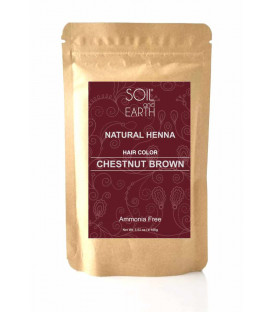 Ekskluzywna Henna do włosów Indyjska ORZECHOWY BRĄZ (Chestnut Brown) 100g Soil&Earth