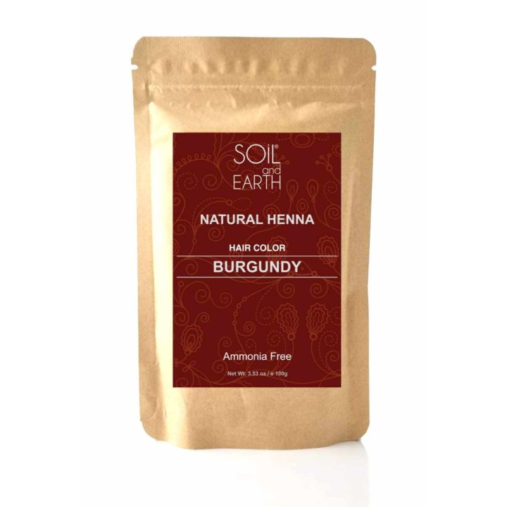Naturalna Henna do włosów Indyjska BURGUND 100g Soil &Earth