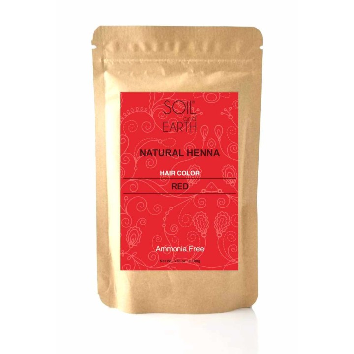 Naturalna Henna do włosów Indyjska CZERWONA 100g Soil &Earth