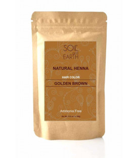 Ekskluzywna Henna do włosów Indyjska ZŁOTY BRĄZ 100g Soil&Earth