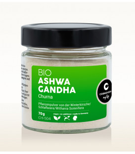 EKO Ashwagandha Churna 70g Cosmoveda (nowe szklane opakowanie)
