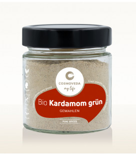 Kardamon zielony BIO mielony Sri Lanka 70g Cosmoveda (nowe szklane opakowanie)