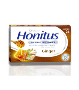 Pastylki ziołowe do ssania Imbirowe 24 szt. 60g. DABUR HONITUS Ayurvedic