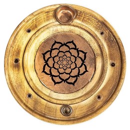 Incense burner sticks & cones lotus mandala -- 10 cm