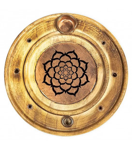 Incense burner sticks & cones lotus mandala -- 10 cm