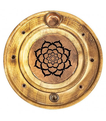 Incense burner sticks & cones lotus mandala -- 10 cm