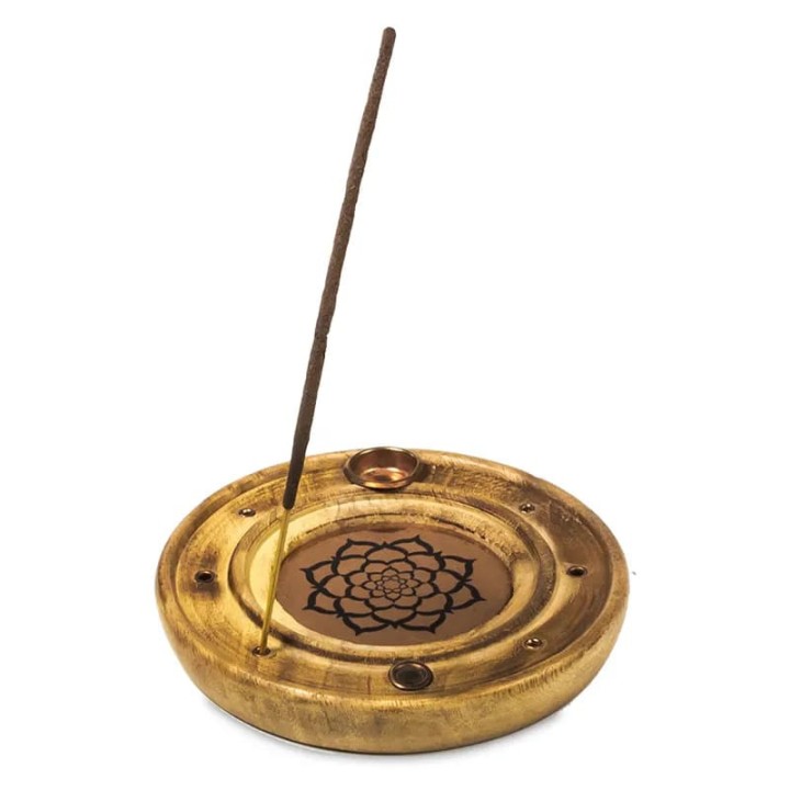 Incense burner sticks & cones lotus mandala -- 10 cm