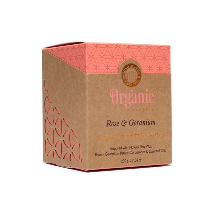 Świeca zapachowa Rose & Geranium 200g Organic Goodness