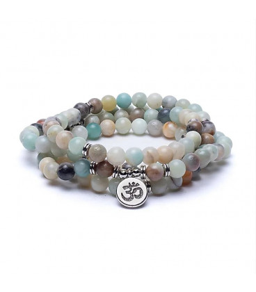 Mala amazon stone elastic with ohm -- 0.8 cm