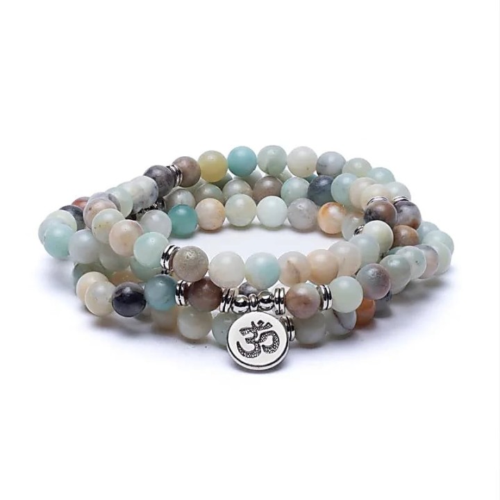 Mala amazon stone elastic with ohm -- 0.8 cm