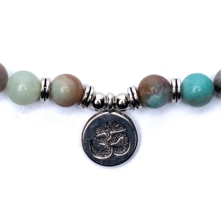 Mala amazon stone elastic with ohm -- 0.8 cm